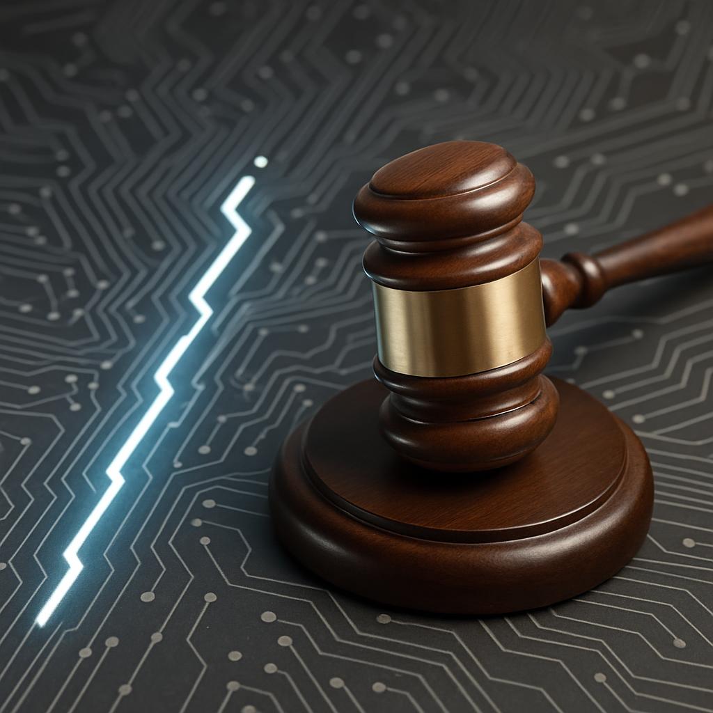 Gavel and circuit board texture